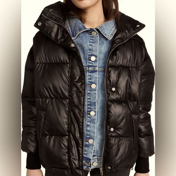 BlankNYC Puffer Jacket with Denim Insert - Picture 1 of 8